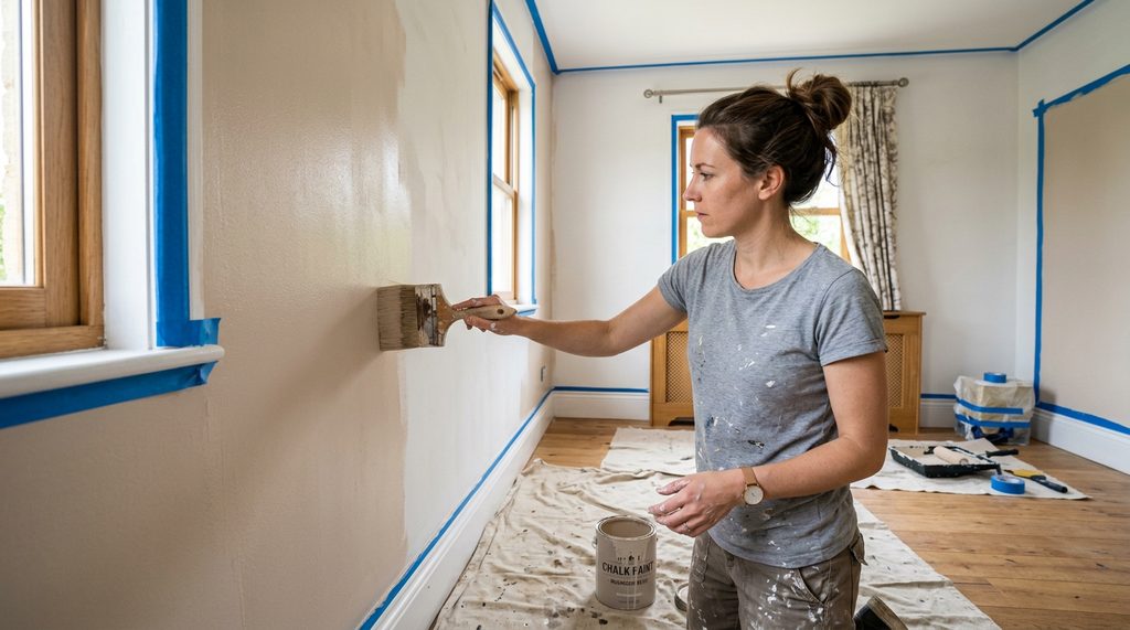 Kalkverf op de muur aanbrengen